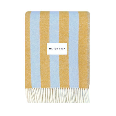CANDY WRAP Geometric and Striped Wool Jacquard Blanket