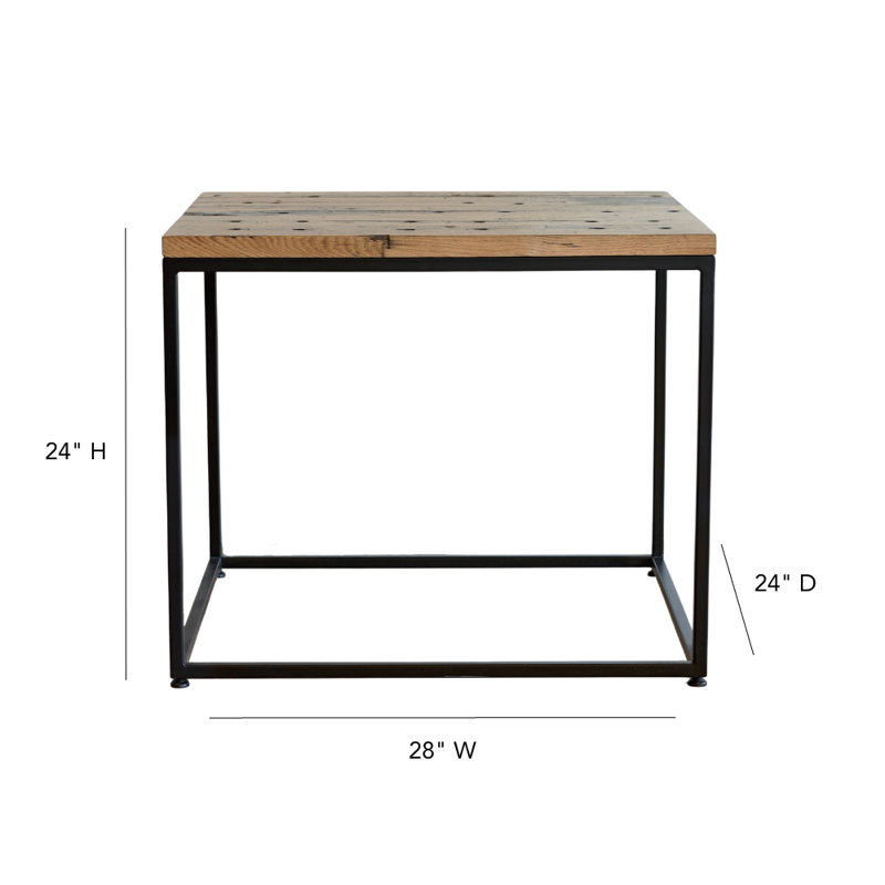 Rafig Solid Wood Top End Table