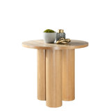 Balmain Counter Height Round Dining Table with Sculptural Column Legs – Modern Wood Dining Table