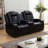 Modern 2-Piece Leather Recliner Set With USB, LED Accents & Wireless Charging Console-1445017878