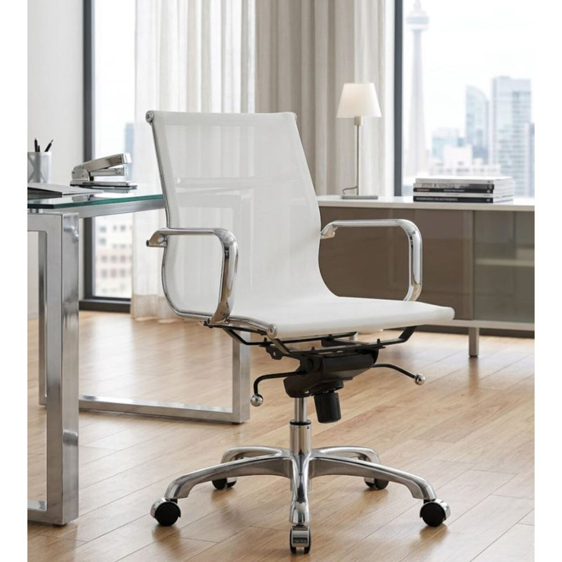 Chaise de bureau en filet Sunny, Blanc