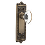 Egg & Dart Plate with Oval Clear Crystal Door Knob