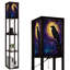 Lampe sur pied à DEL à intensité variable avec perchoir mystique perché au milieu des branches du ciel nocturne, lampe sur pied en bois aggloméré avec télécommande, 3 lumières de couleur