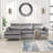 Saidel Velvet L-Shaped Sectional Reversible-94407054
