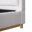California King Size Bed Frame With Boucle Upholstered Curved Headboard, Solid Wood Base And Legs, White
