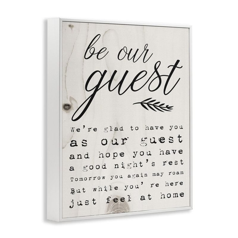 «Be Our Invité Poem Cursive», impression, H 30 po x l 24 po, Giclée encadrée blanc bord de mer
