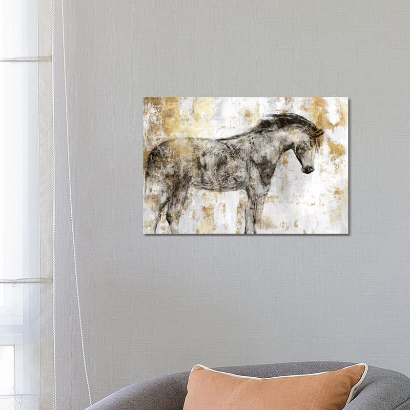 Equestrian Gold I - Wrapped Canvas Print, 66.04 cm H x 45.72 cm W x 1.91 cm D