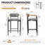 Tabourets de bar modernes COLAMY MATRIX, hauteur d'assise de 75 cm (29,5 po), pour comptoirs de 102 à 112 cm (40 à 44 po), gris, ensemble de 6-133042470-133042474-133042476