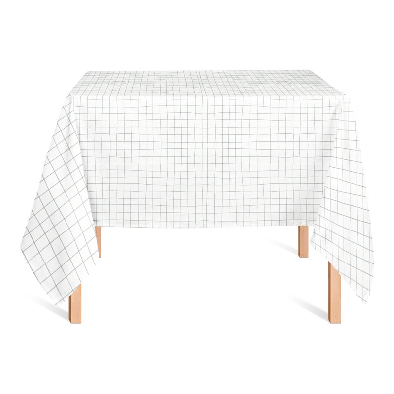 Aymond Checkered Square Tablecloth, Green