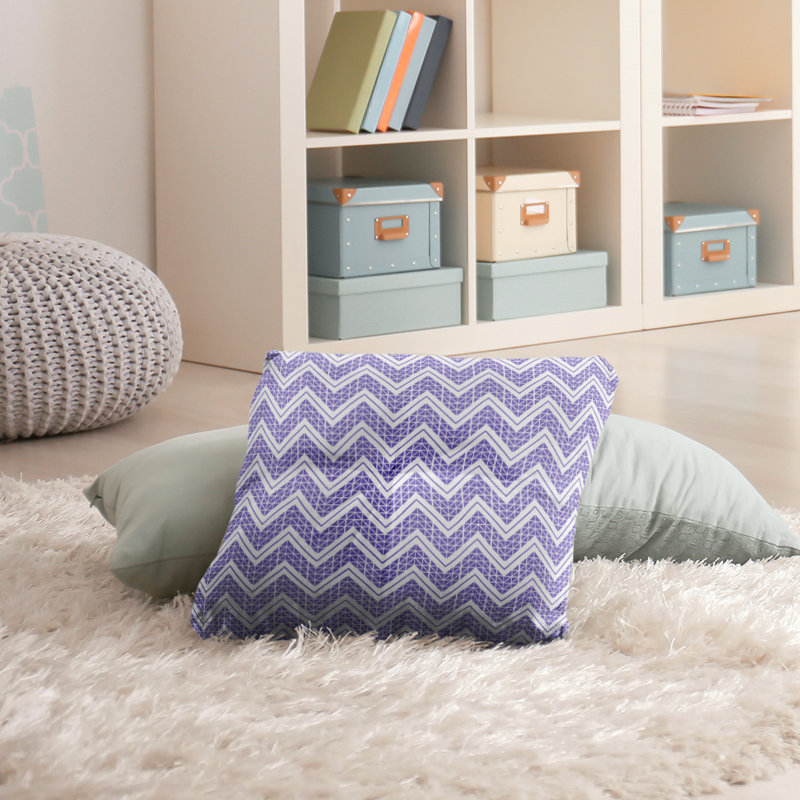 Coussin Rhonda Cheval, 30 po x 30 po, Mauve/blanc