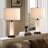 23.25'' Glass USB Table Lamp Set With Built-in Night Light