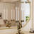 Modern Scalloped Corner Wall Mirror, 46 x 26 Anti-Rust Iron Frame & HD Glass Boho Rectangle Bathroom Mirror for Vanity, Bedroom, Over Sink, Entryway-1861266599