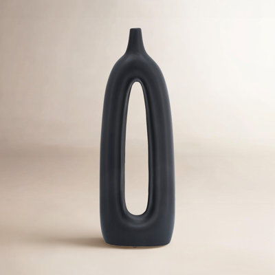 Contemporary Ceramic Abstract Cut-Out Vase