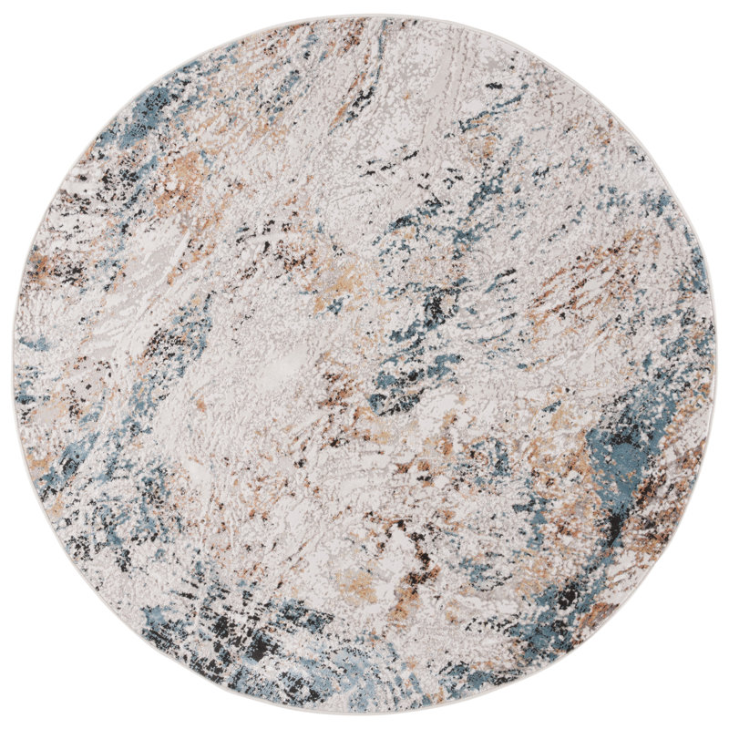 Tapis abstrait Kellee Performance, Rond 6 pi 7 po