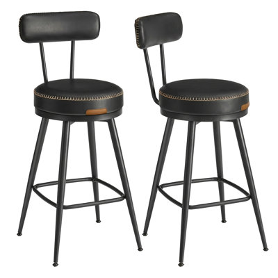 Angelleah Stools with Back, Synthetic Leather