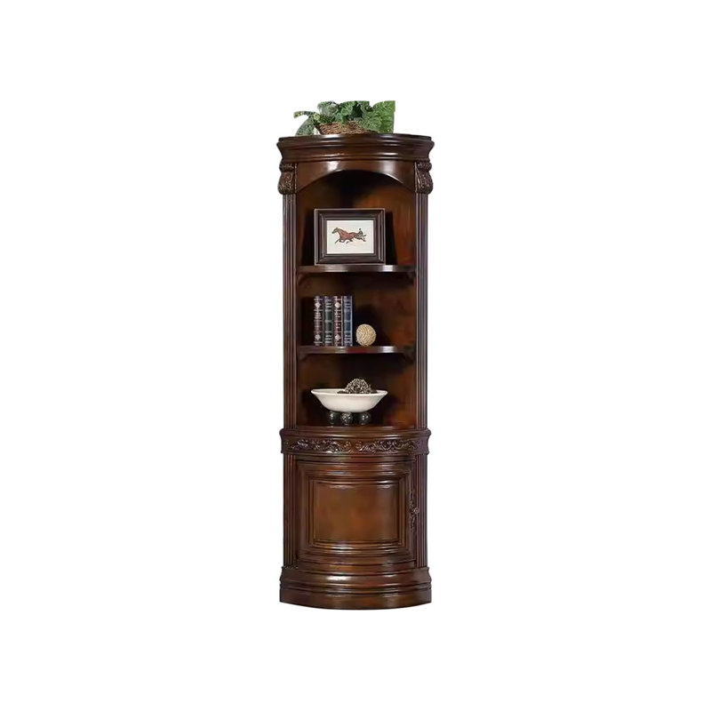 Armoire de coin en bois massif brun noisette, Brun