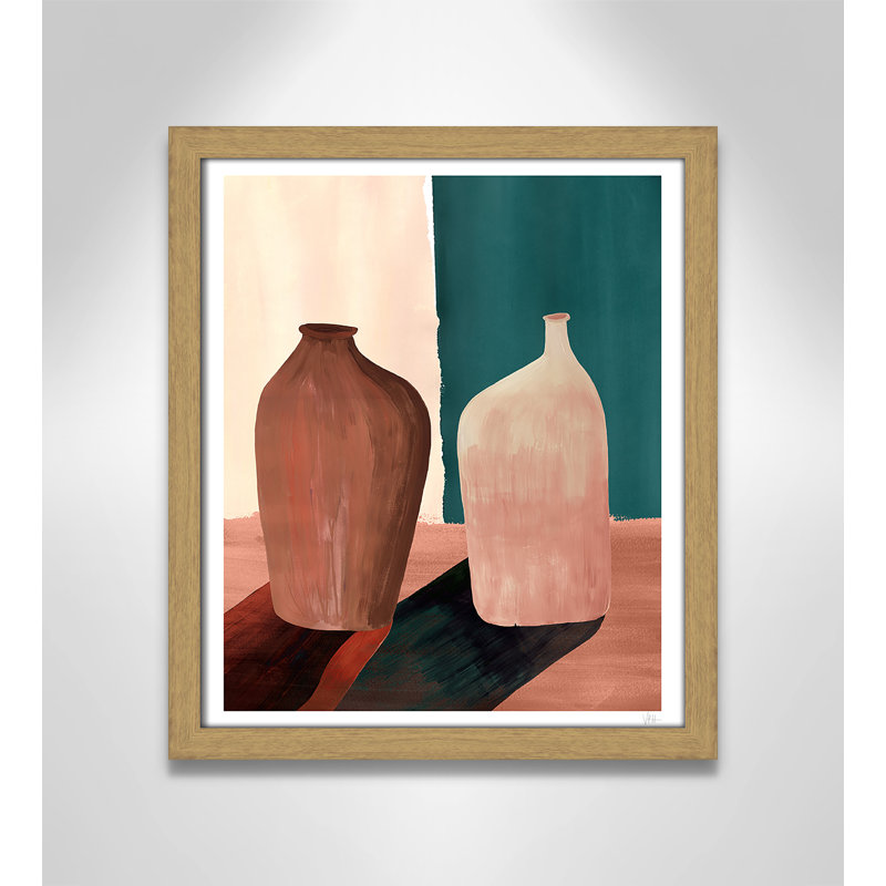 Contrast Pots Print par Violets Print House, Grain de bois naturel, L 13 po x H 15 po, Impression encadrée