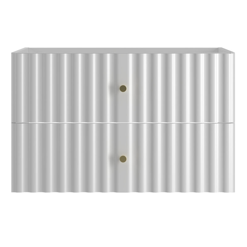 Rilynn 203.2cm Wall Mounted Bathroom Vanity Base Only, White