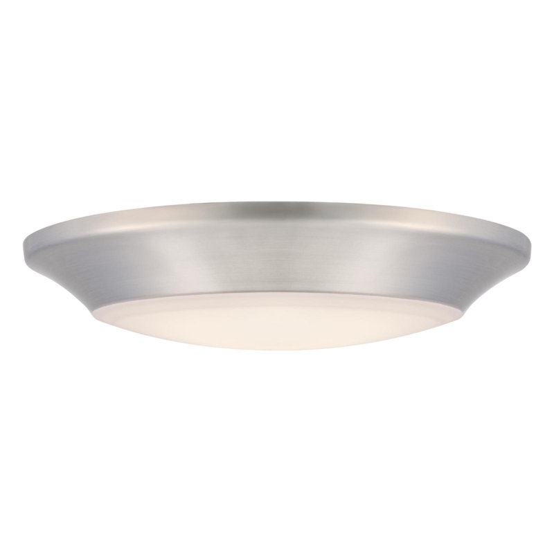 Brushed Nickel 7.5-Inch LED Flush Mount Light with Frosted Acrylic Shade