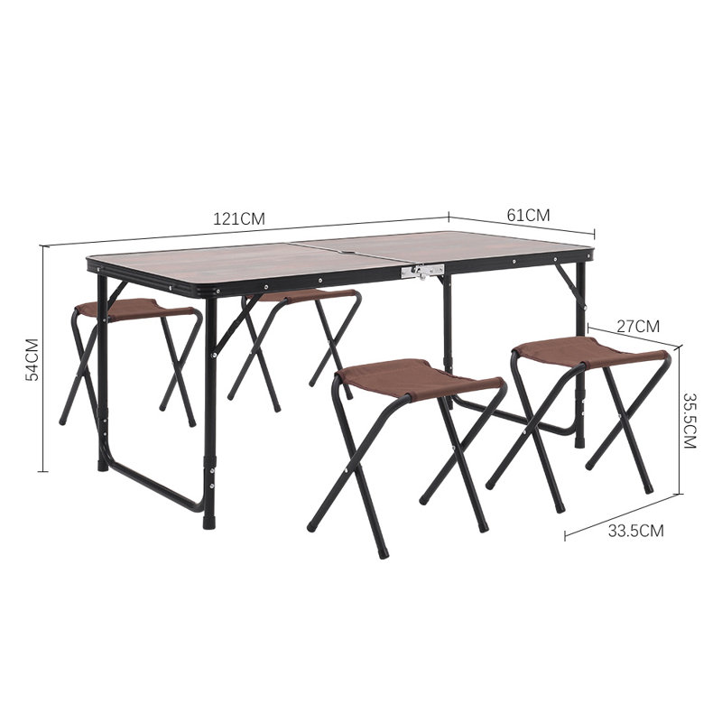 Bujare 4 - Person Patio Dining Set with Rectangular Table