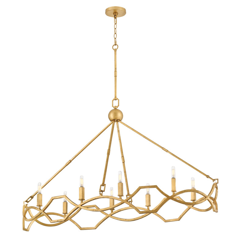 Leona Eight-Light Hand-Leafed Oval Chandelier