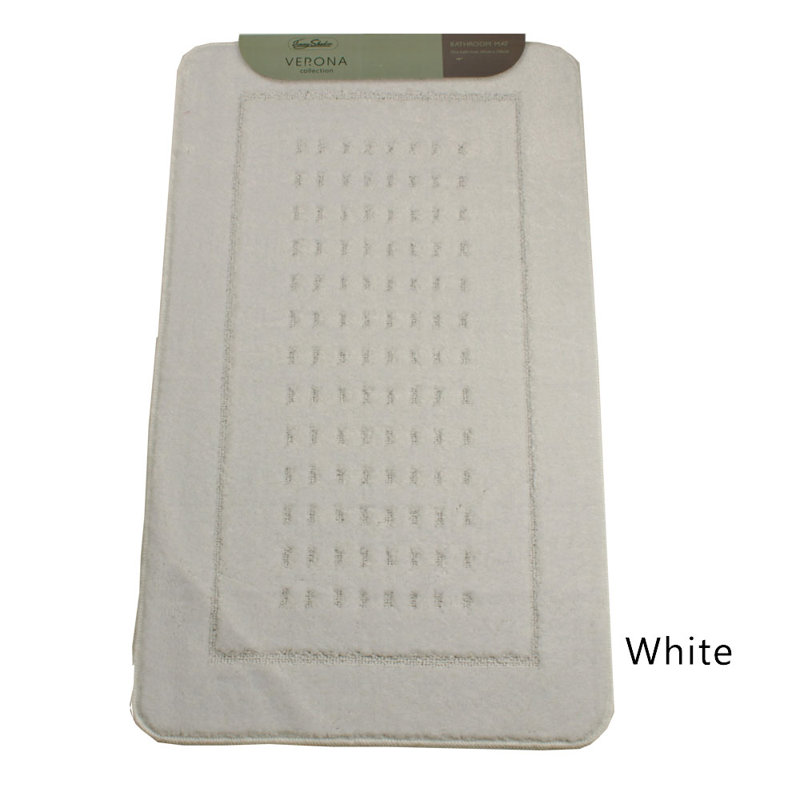 Abidah Non-Slip Bath Rug, White