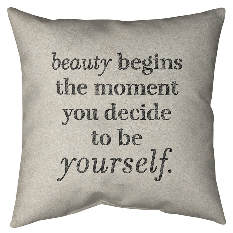 Coussin de sol True Beauty, H 28 po x l 28 po, Blanc / Noir