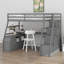 Lit mezzanine avec tiroirs, tablettes et bureau-2014404603