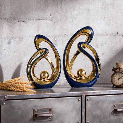 2-Piece Home Decor Set, Medieval-Style Ceramic Art Bookshelf Decoration, Dining Table Centerpiece, Abstract Ceramic Statue Sculpture, Suitable For Centerpiece Decoration On Coffee Tables, Mantels, And Tv Cabinets