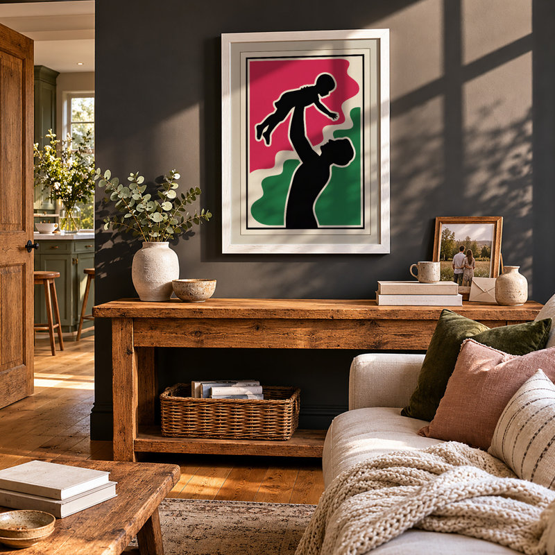 Moments of Play Mid-Century - Framed Print, A2 - 59.4 x 42.0 cm, White