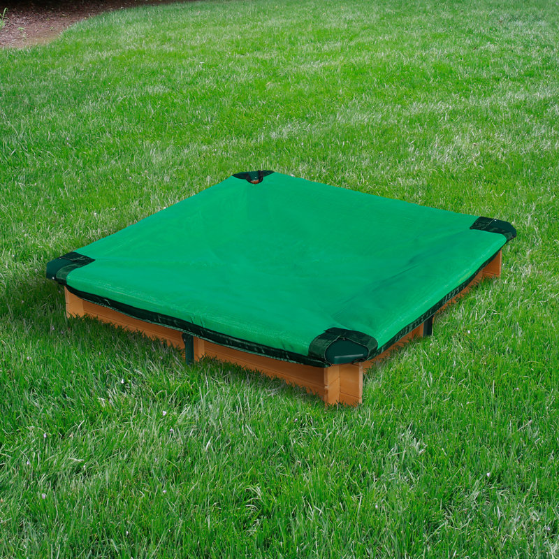 Gorilla Playsets 45.5" x 8" Solid Wood  Square Sandbox with Cover