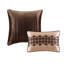 Courtepointe réversible 5 pièces - détails de broderie très grand / très grand et coussins décoratifs de couleur unie rouge avec textures géométriques-121405767-121405766