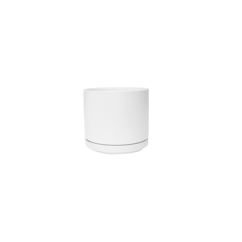 Pot de fleurs en céramique Cheryl, H 9,75 po x l 10,5 po x P 10,5 po, Blanc