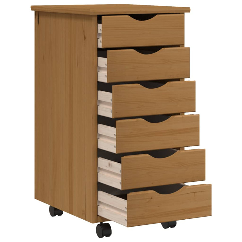 Miljana 34cm W 6 - Drawer Chest of Drawers, Honey Brown