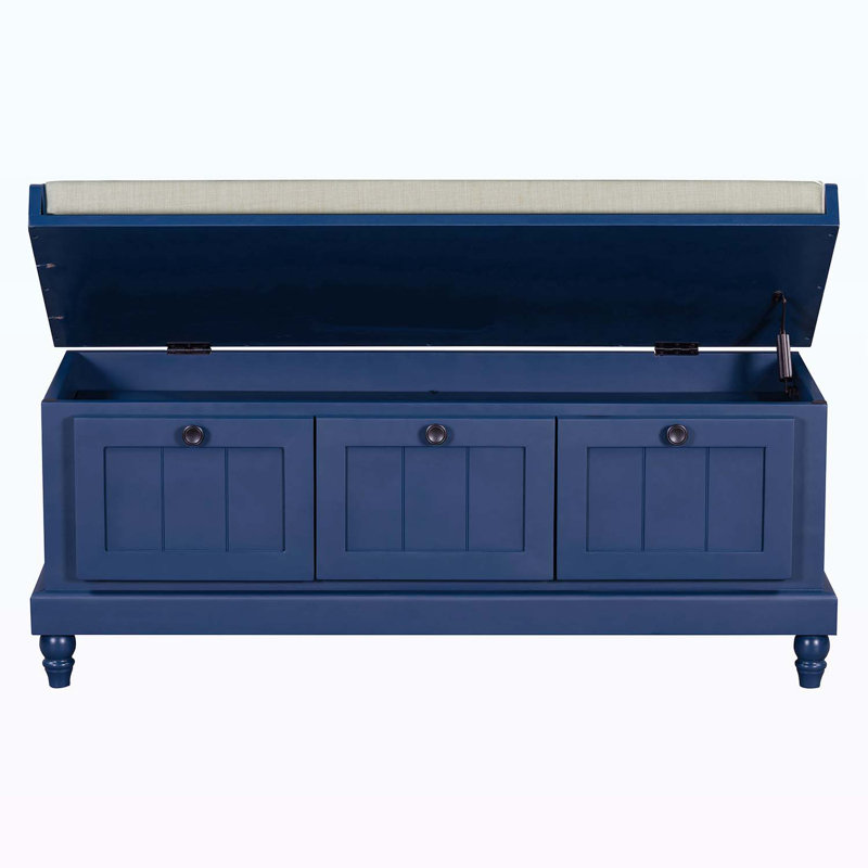 Storage Bench for Entryway and Living Room, Navy Blue