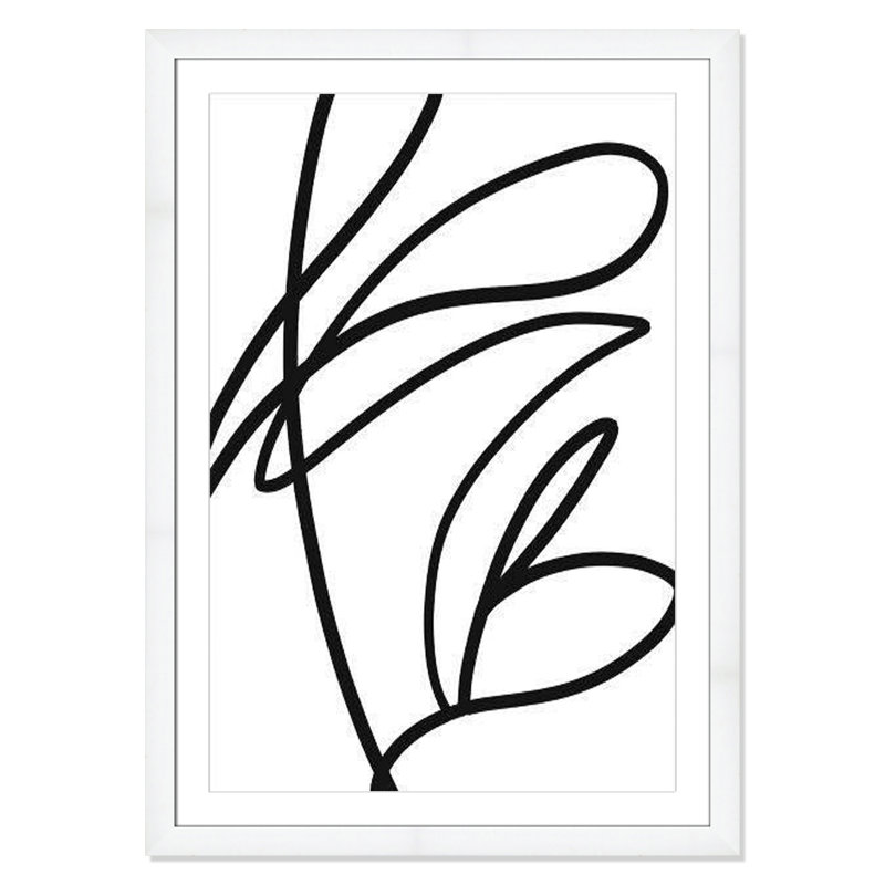 Line Drawing Collection " Young And Restless " by Leah Straatsma, 43" H x 31" W x 1.25" D  , White Cube Frame Matted