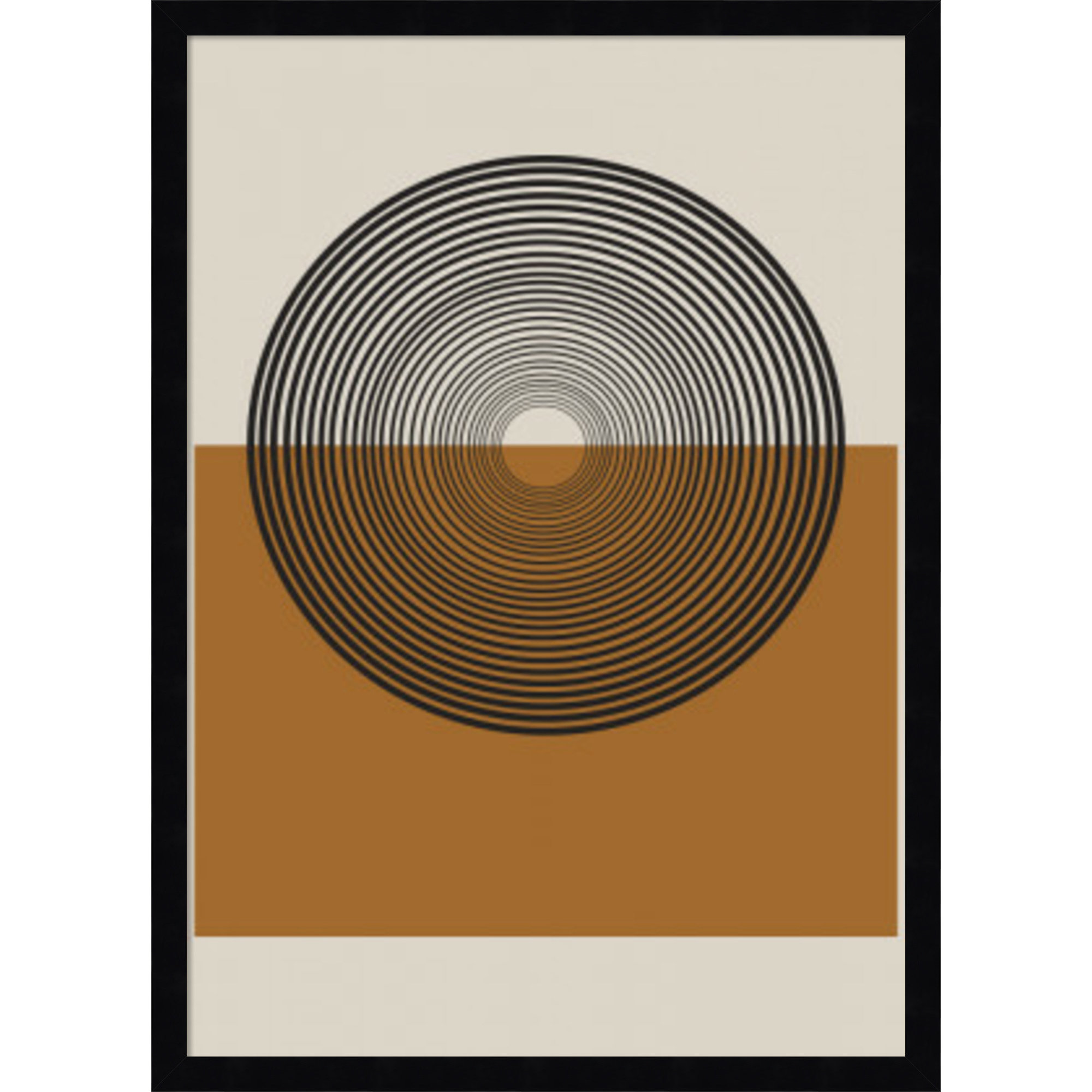 Retro Landscape by The Miuus Studio, 25" H x 18" W x 1" D, Black