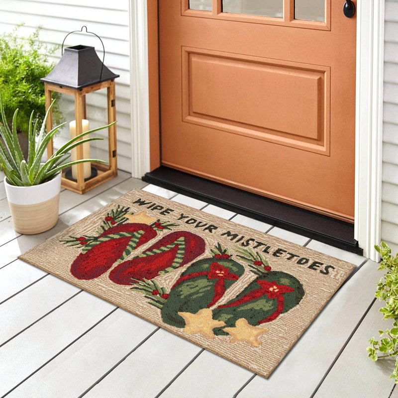 Tapis de cuisine Judilynn Frontporch Mistletoes, Rectangle 1 pi 8 po x 2 pi 6 po