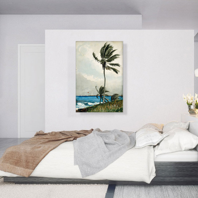 «Palm Tree Nassau 1898» par Winslow Homer, reproduction d'art sur toile tendue, H 40 po x l 26 po x P 1,5 po