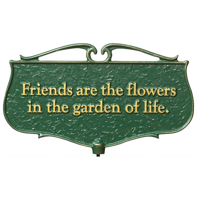 Products "Friends Are The Flowers..." Garden Poem Sign, Green/Gold