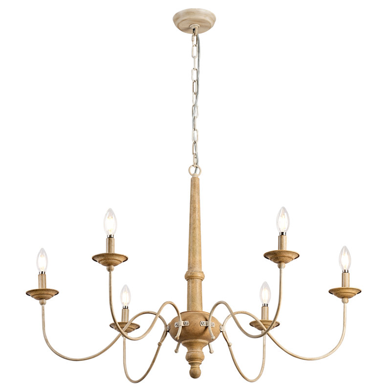 Petit lustre campagnard à 6 lumières Benton, Antique Bronze