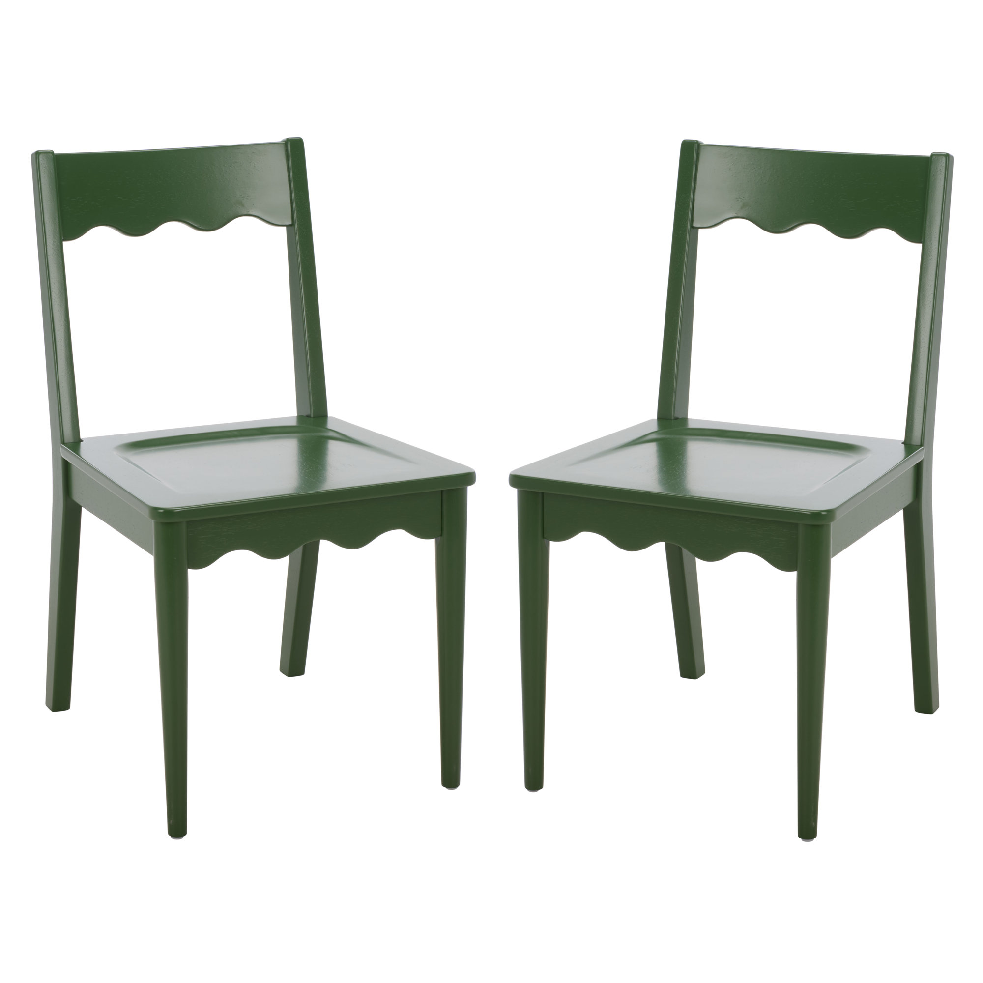 Rosetty Scallop Dining Chairs, Green