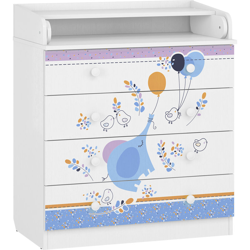 Changing dresser 800, white, Elephant with balloon