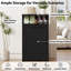 Armoire à ordures coulissante cannelée avec tablette de rangement ouverte 13 gallons-134392376