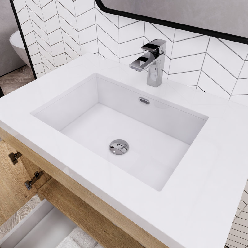 Meuble-lavabo sur pied Maplesville, Chêne