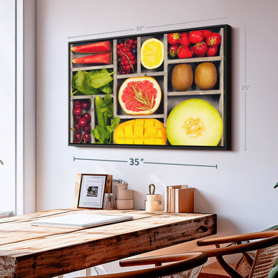 Légumes et fruits, impression sur toile Bento
