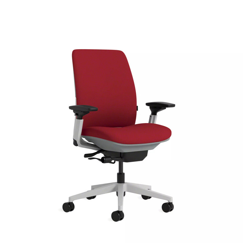 Steelcase Amia Ergonomic Task Chair, Seagull, Hard Floor, Scarlet