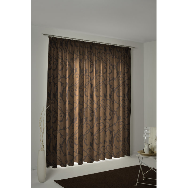 Alday Room Darkening Curtain, 135cm Width x 160cm Drop, Brown