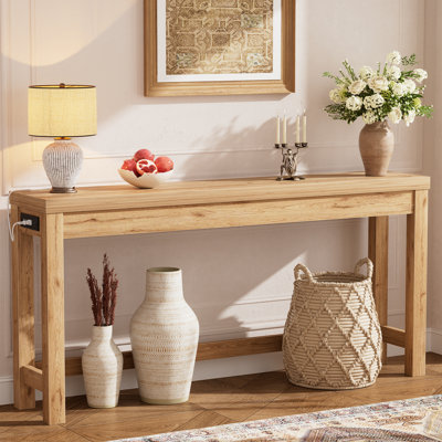 63 Inch Console Table with 3 Outlets
