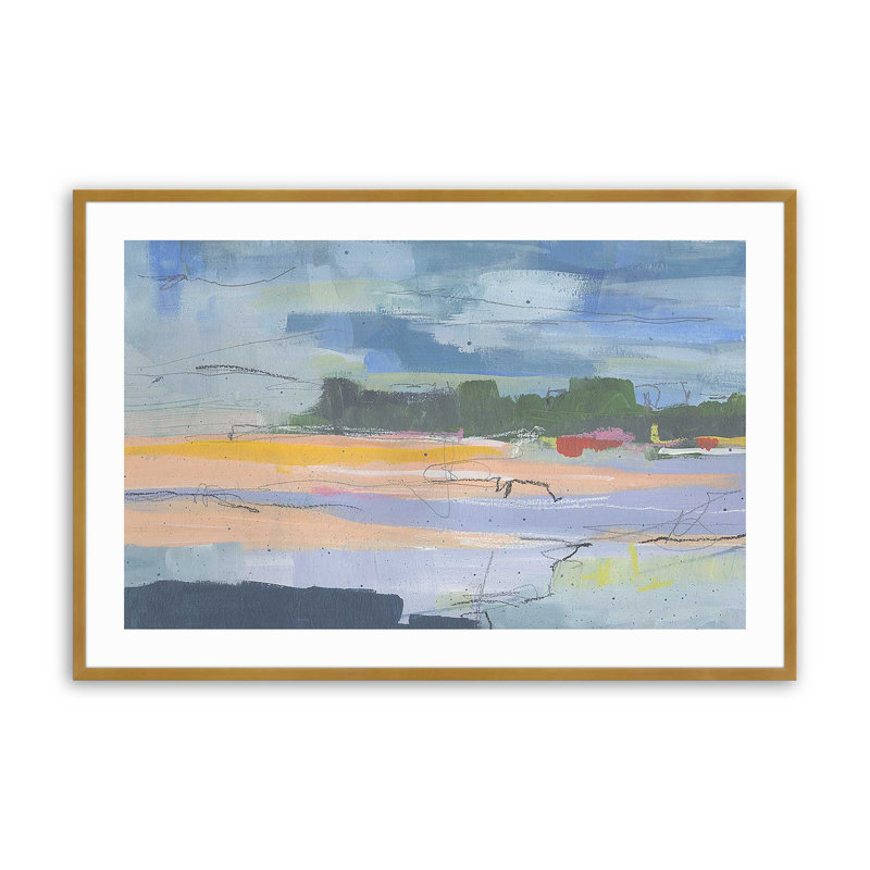 «Twilight's First Glow» encadré sur papier par Jan Weiss, Or poli, H 9,25 po x l 11,25 po x P 1,25 po